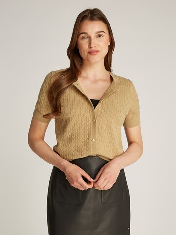 TOMMY HILFIGER Gebreid vest in Bruin: voorkant