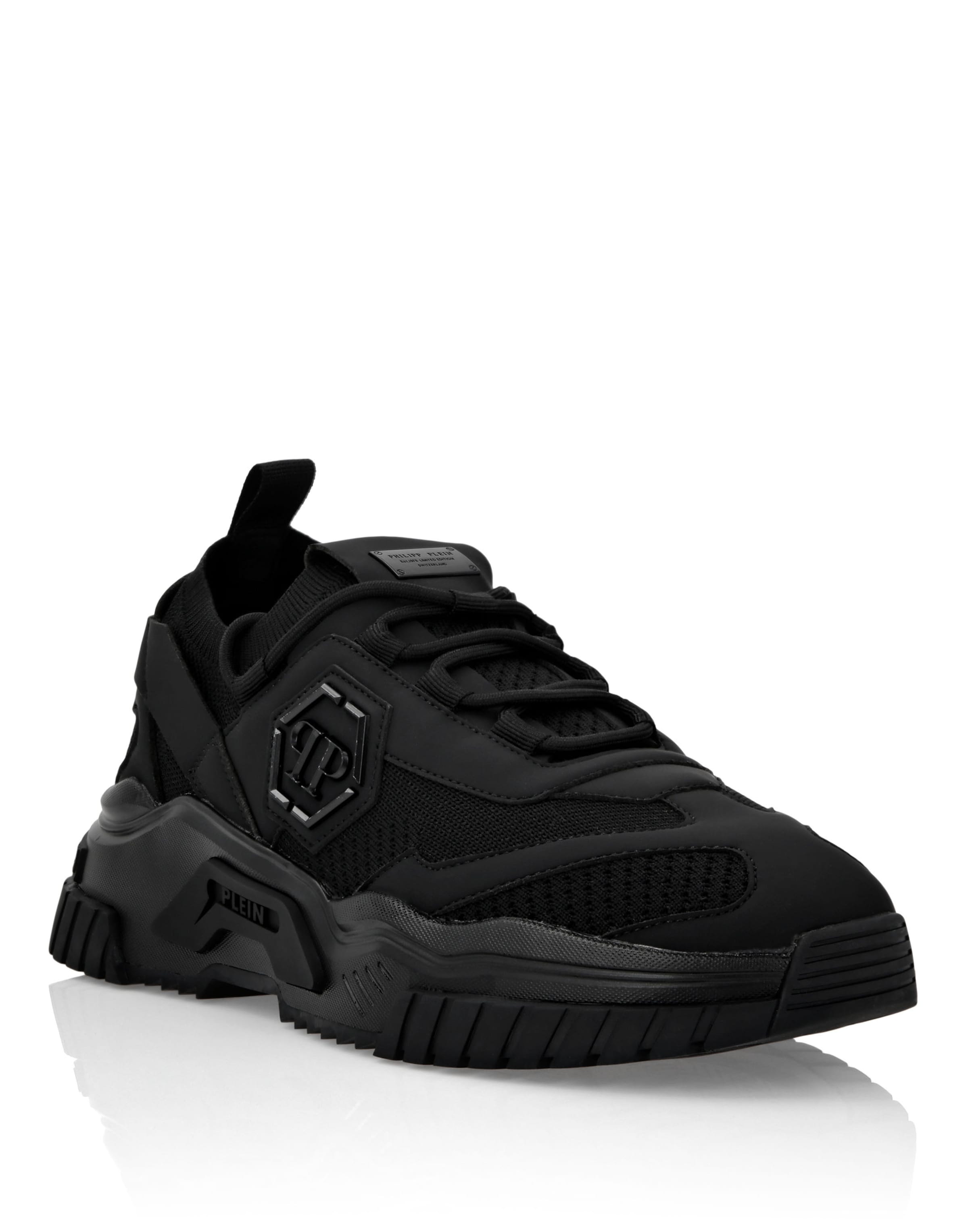 Philipp Plein Platform trainers in Black: front