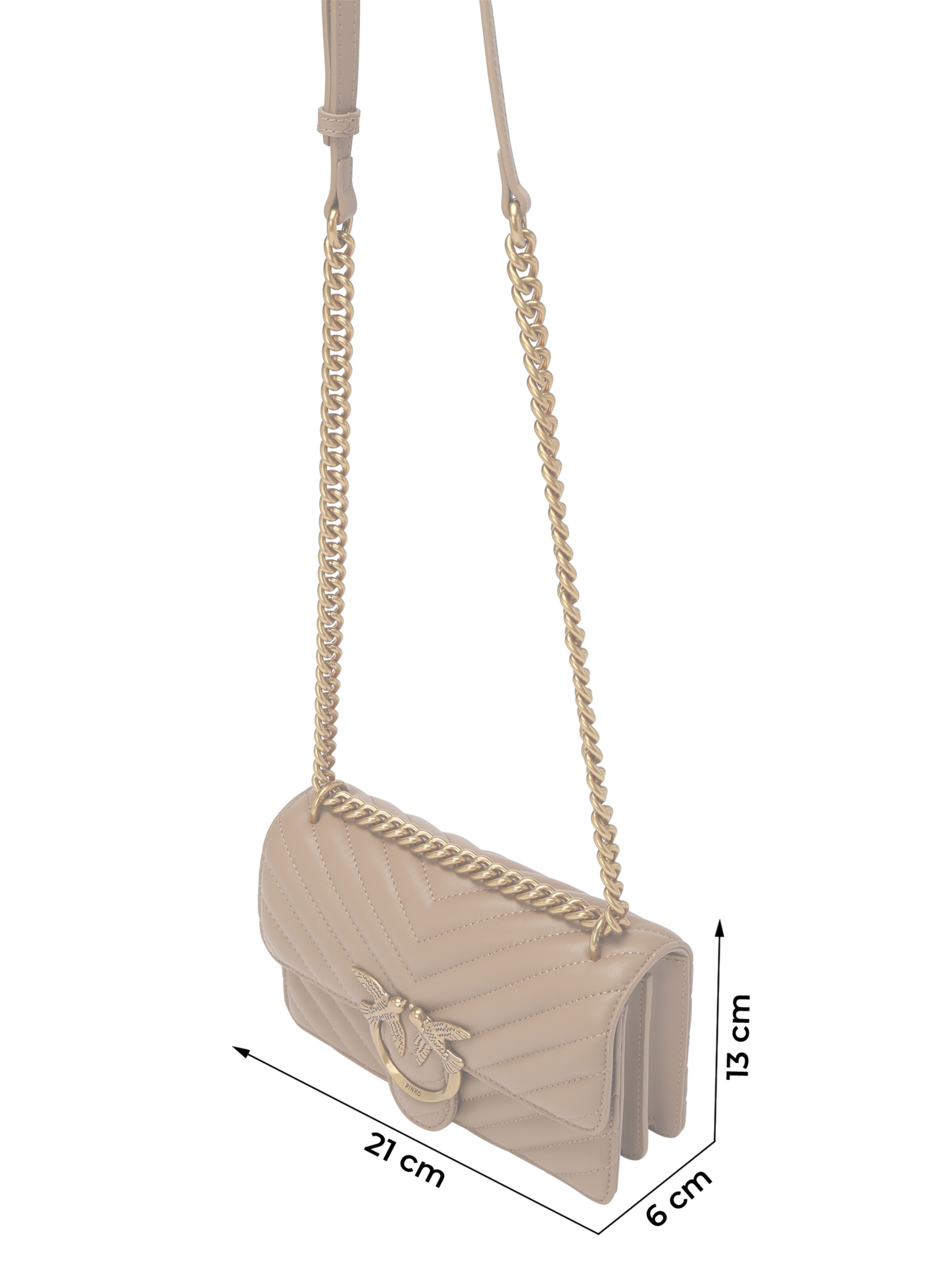 PINKO Umhängetasche 'LOVE ONE' in Beige