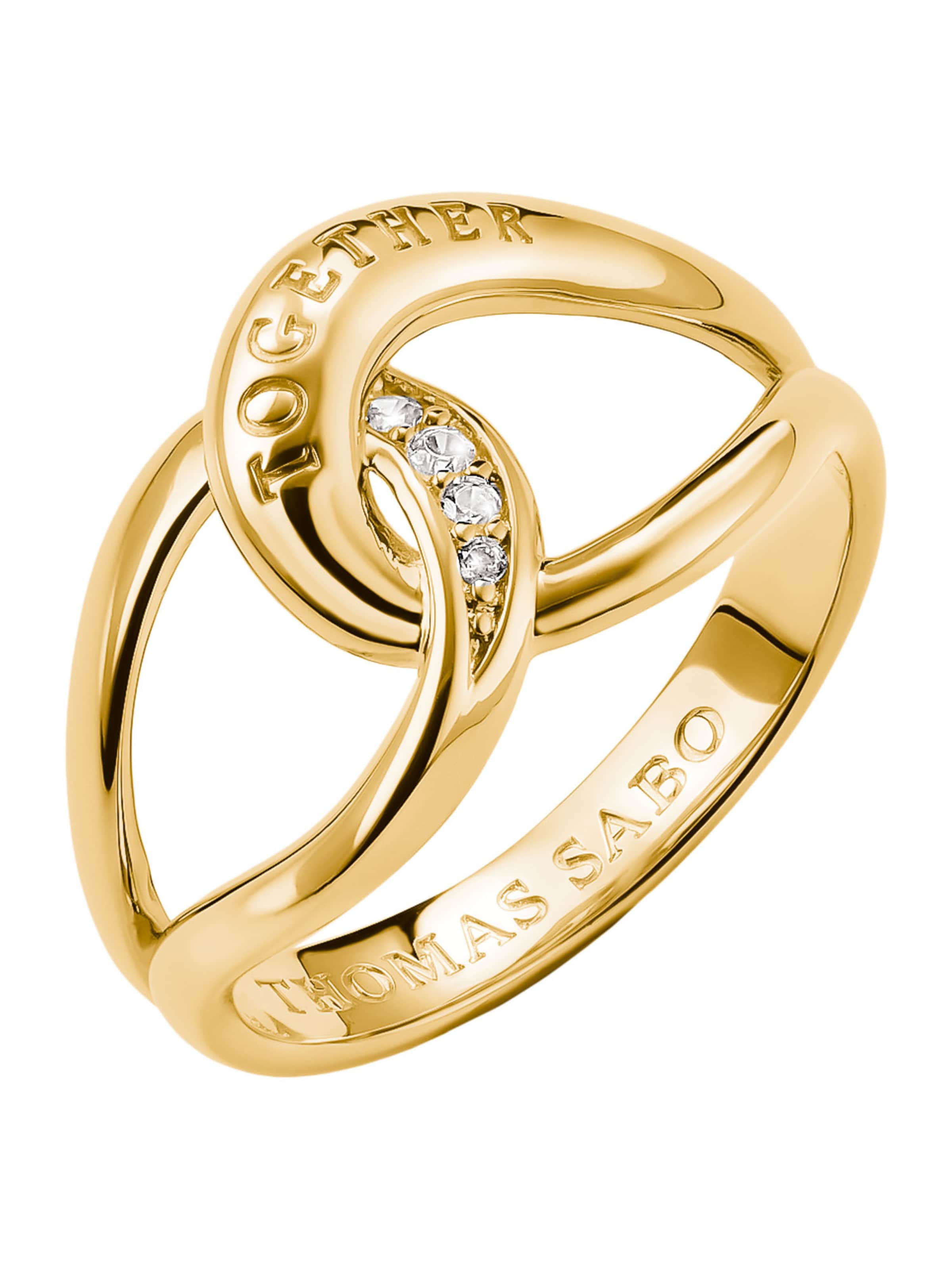 Thomas Sabo Ring Together mit weißem Zirkonia in Gold: Vorderseite