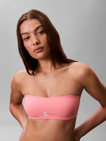 Bandeau Hauts de bikini Calvin Klein Swimwear en rose : devant