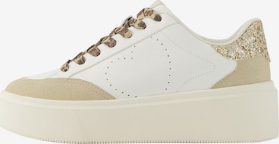 Sneaker low Bershka pe maro cămilă / maro / galben auriu / alb, Vizualizare produs