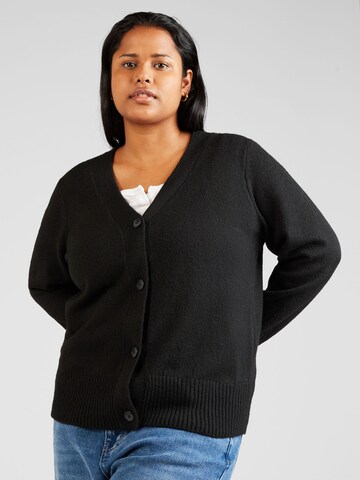 ONLY Carmakoma Knit cardigan 'HAZEL' in Black: front