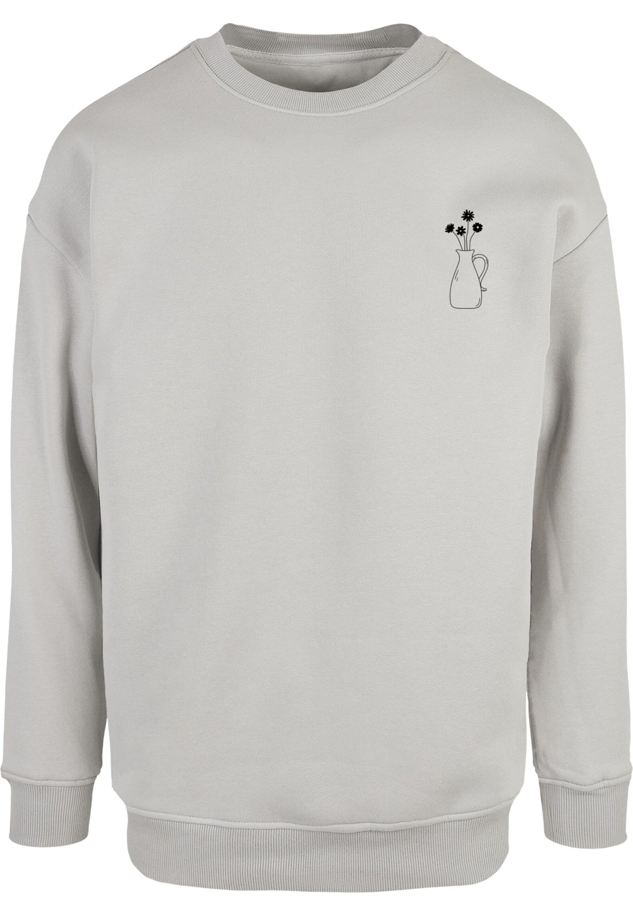 Sweat-shirt 'Vase And Flowers' Merchcode en gris : devant