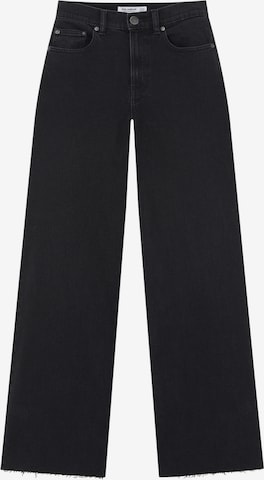 Pull&Bear Zvonové kalhoty Džíny – černá: přední strana