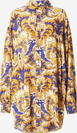 Just Cavalli Robe-chemise en bleu / jaune pastel / or, Vue avec produit