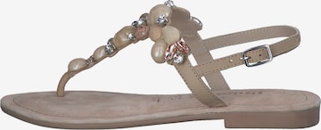 TAMARIS T-Bar Sandals in Beige