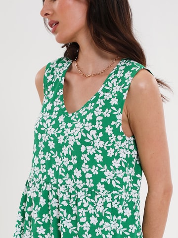 Threadbare Summer Dress 'Byers Tiered' in Green