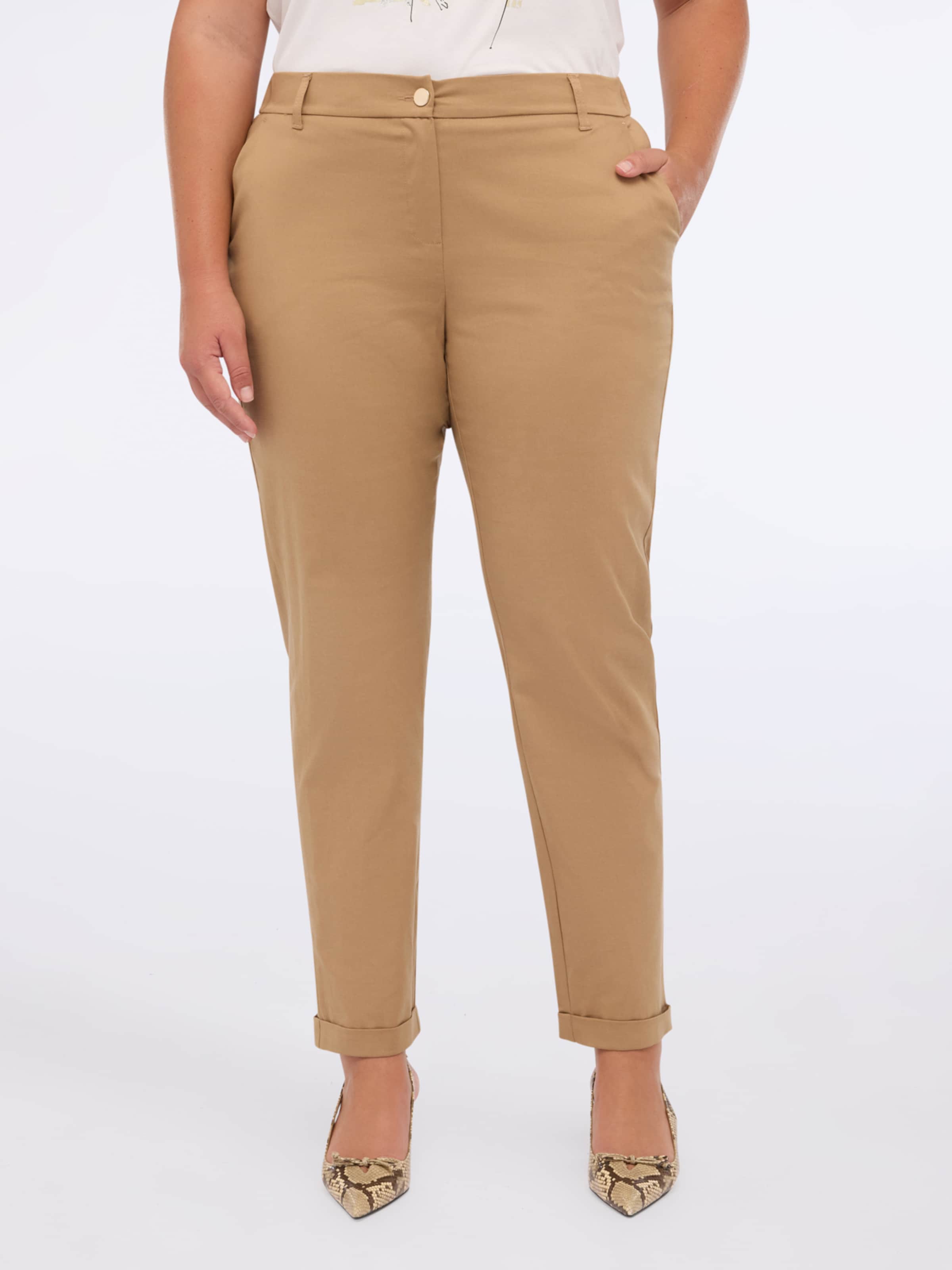 Regular Pantalon Fiorella Rubino en beige : devant
