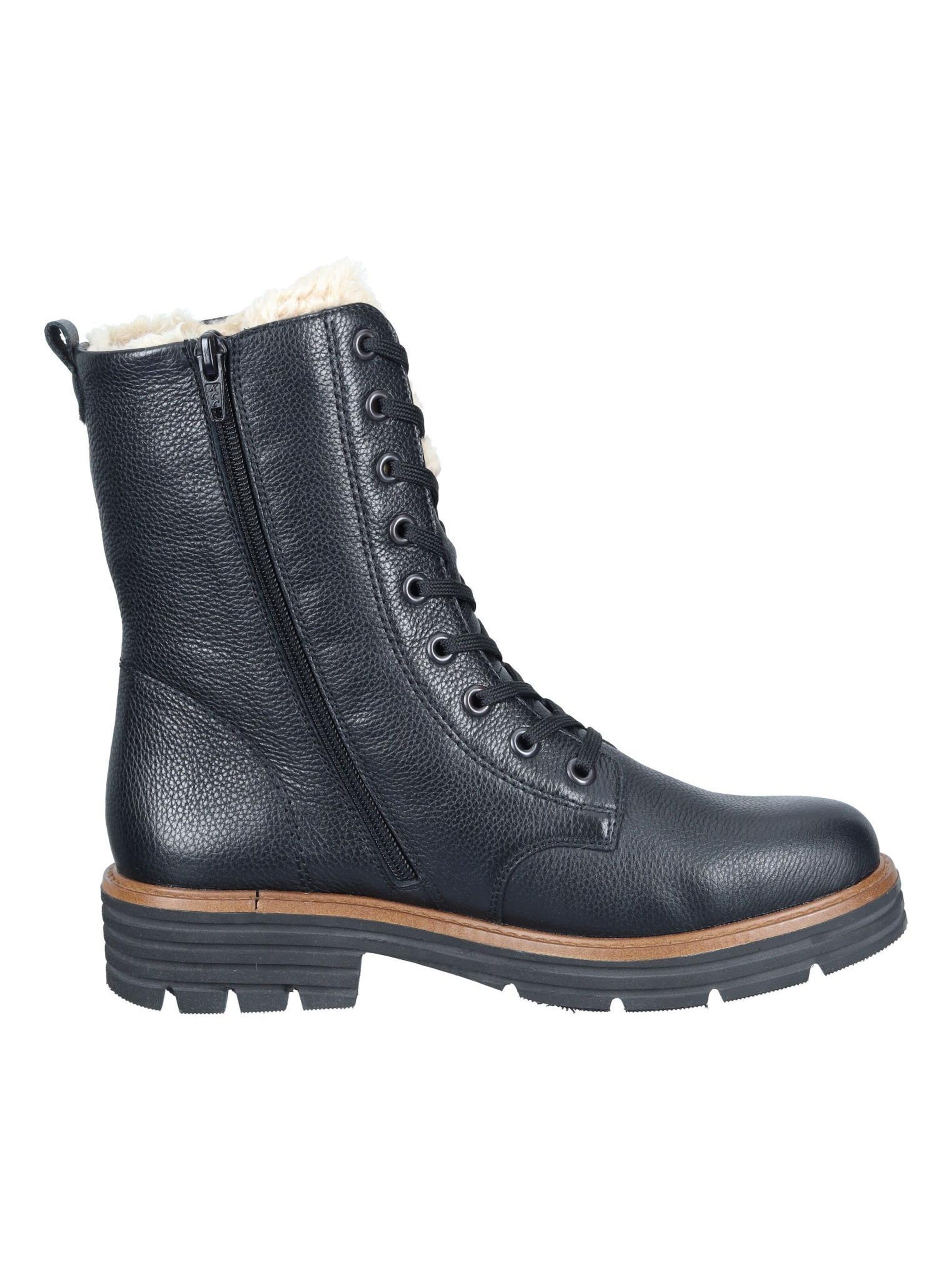 REMONTE Lace-Up Ankle Boots in Black