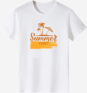 T-shirt 'Women Orange Summer Beach Palm Tree Letter Print T-Shirt' LapaPlus en blanc : devant