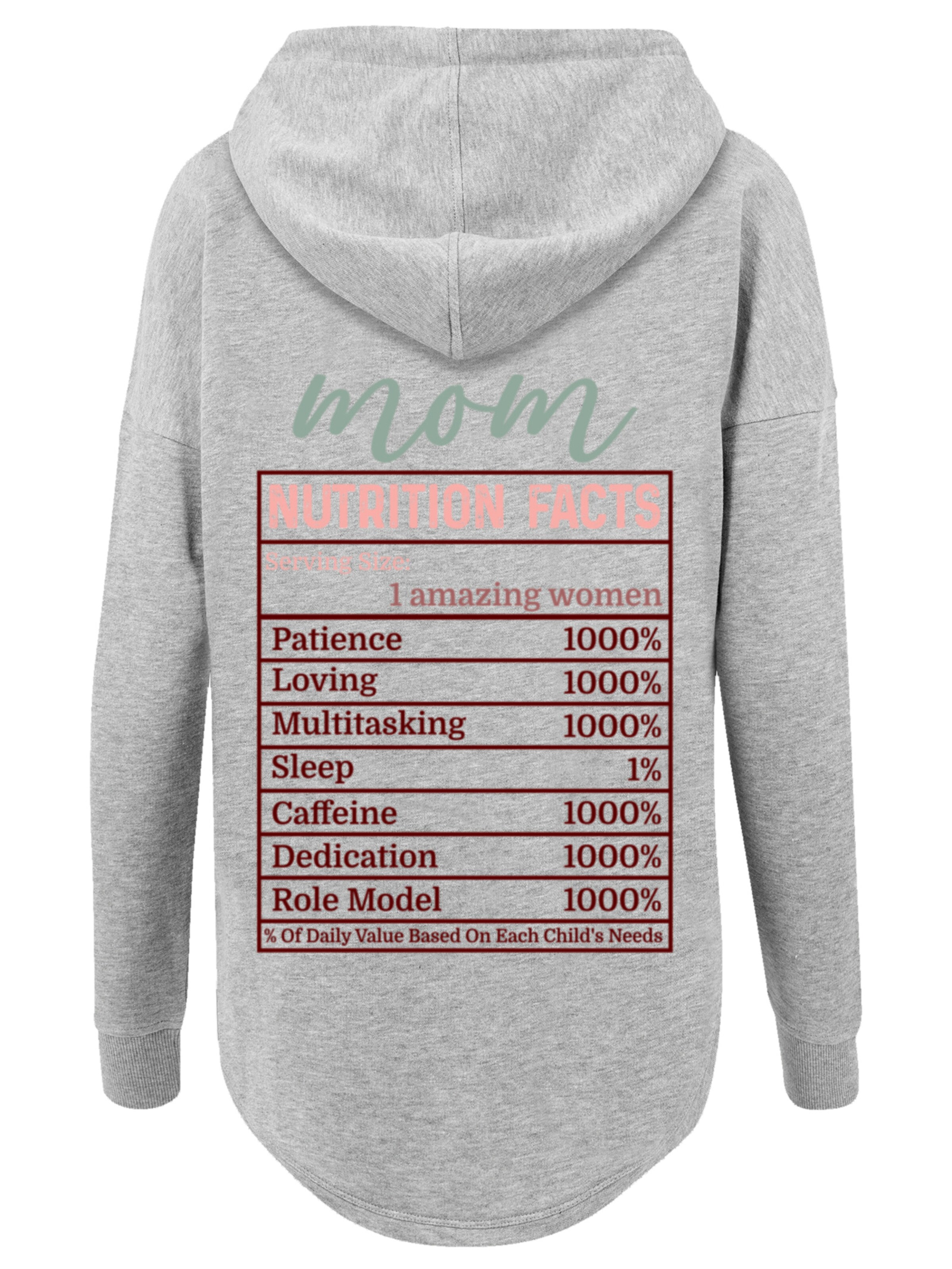 Sweat-shirt 'Mom Nutrition Facts' F4NT4STIC en gris