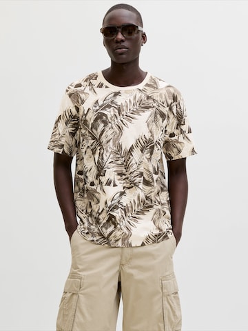 JACK & JONES Póló 'JJJEFF' - bézs: elől