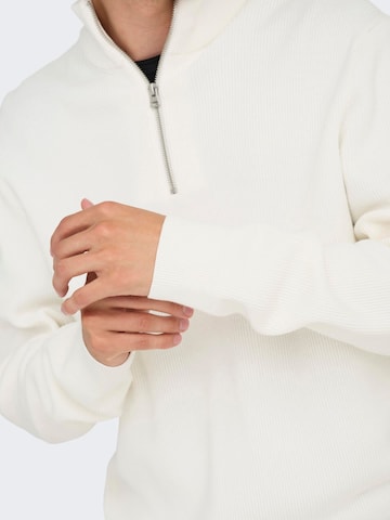 Pull-over 'ONSPhil' Only & Sons en blanc