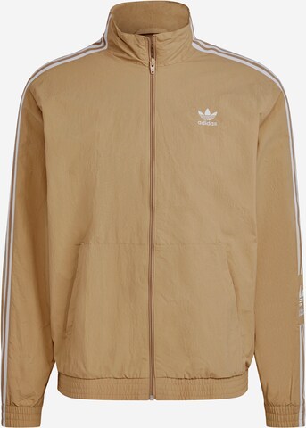 ADIDAS ORIGINALS Övergångsjacka 'Adicolor Classics Lock-Up Trefoil' i beige: framsida