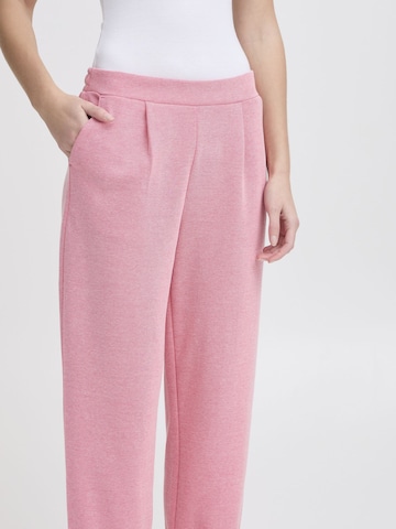 ICHI - Regular Calças com pregas 'IHKate' em rosa