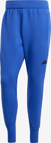 ADIDAS SPORTSWEAR Tapered Workout Pants 'Z.N.E. Premium' in Blue: front