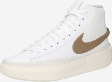 Sneaker înalt 'BLAZER PHANTOM' de la Nike Sportswear pe alb: față