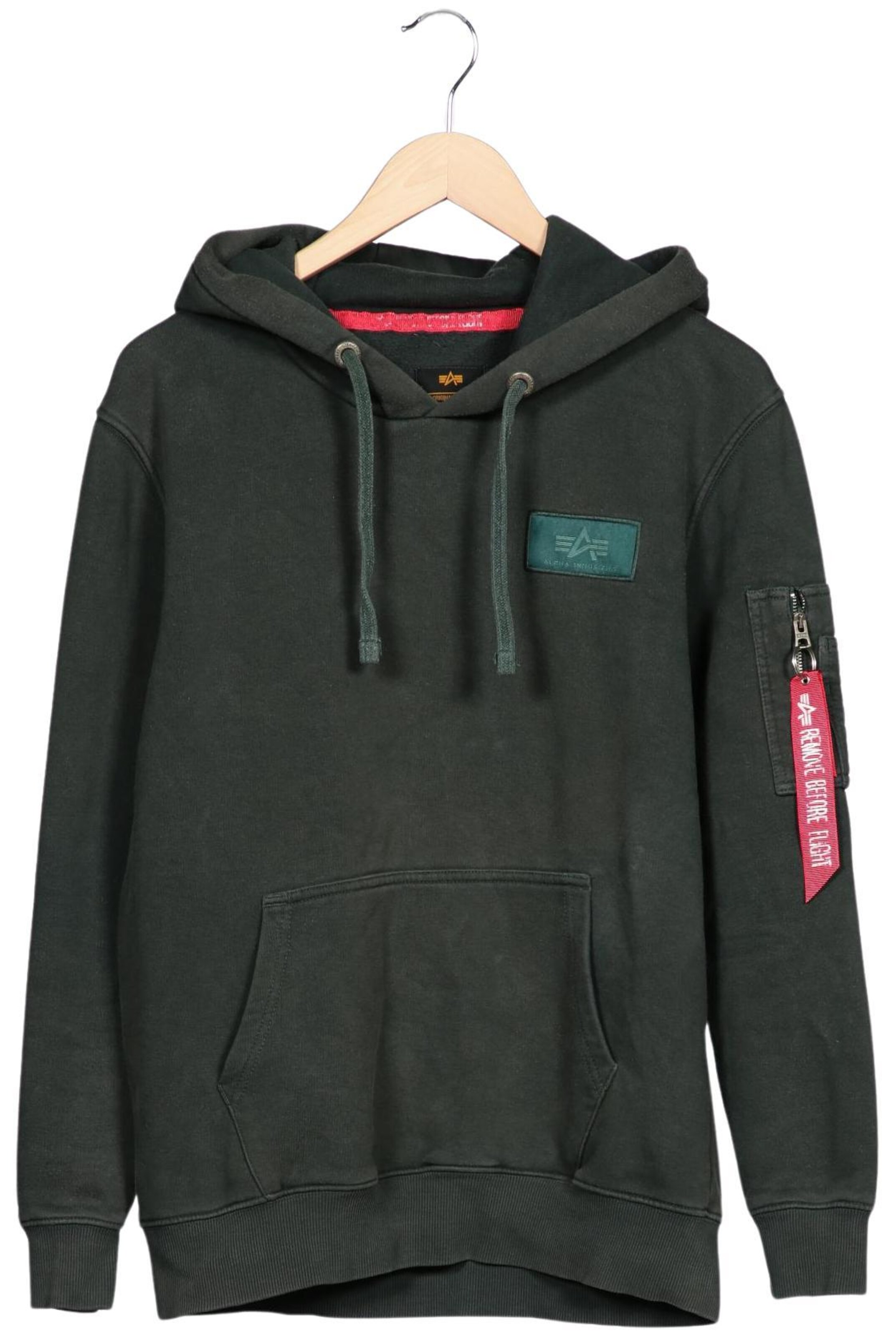 ALPHA INDUSTRIES Sweatshirt & Zip-Up Hoodie in M in Green: front