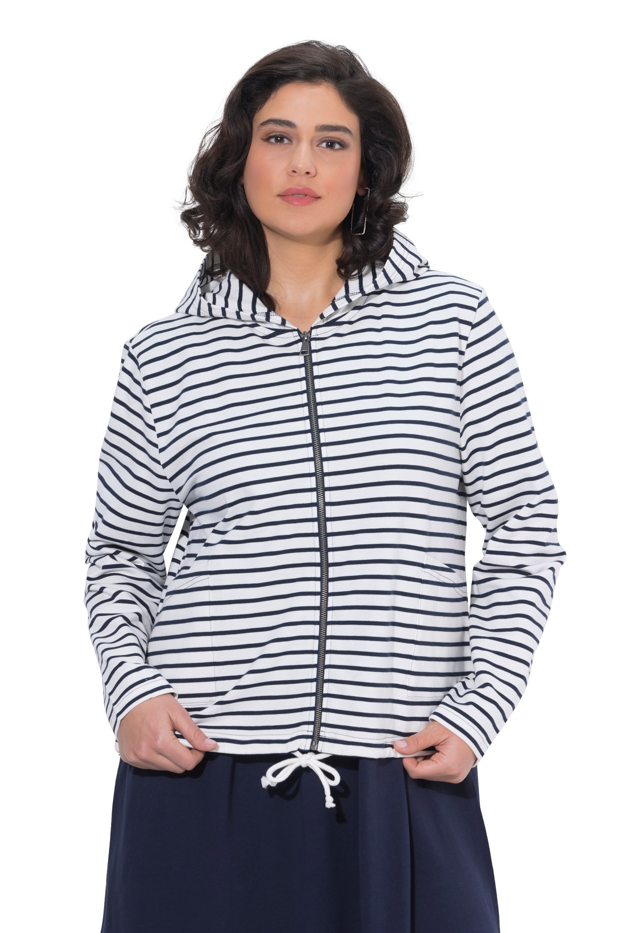 Ulla Popken Sweatjacke in Blau: Vorderseite