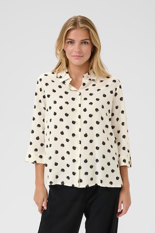 Cream Blouse 'Tiah' in Wit: voorkant