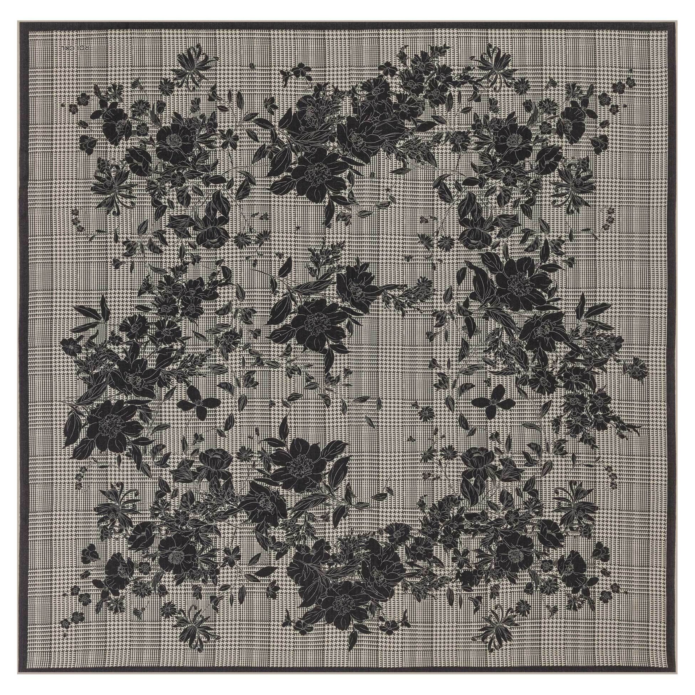 Roeckl Doek 'BLOOMING FRAME' in Zwart: voorkant