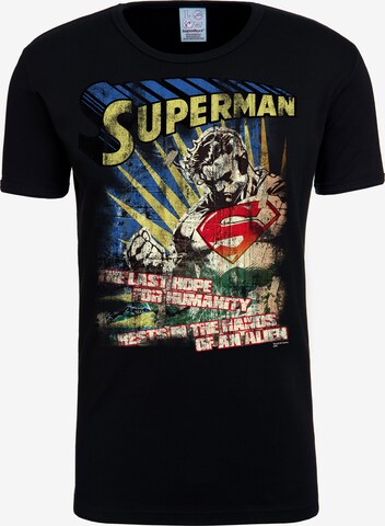 LOGOSHIRT T-Shirt 'Superman – The Last Hope' in Schwarz: predná strana