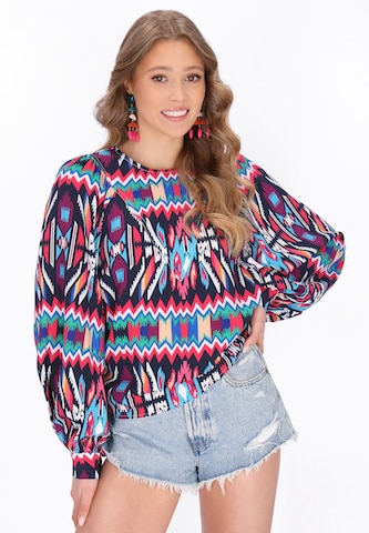 Chemisier IZIA en mélange de couleurs : devant