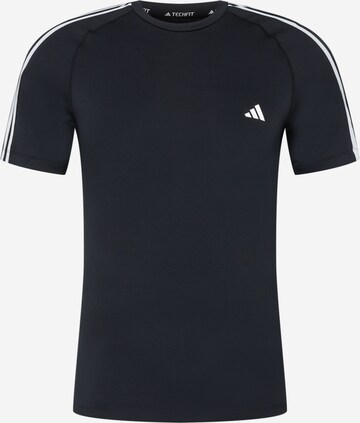 ADIDAS PERFORMANCE - Camiseta funcional 'Techfit 3-Stripes ' en negro: frente