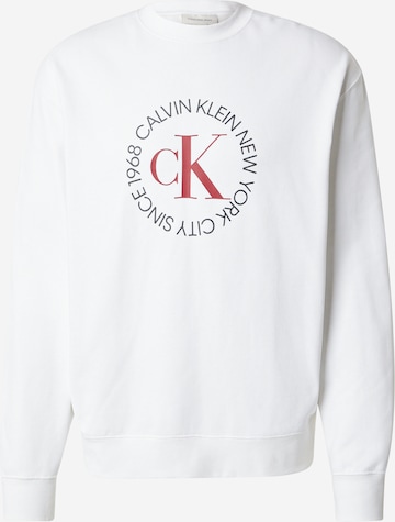 Sweat-shirt Calvin Klein Jeans en blanc : devant