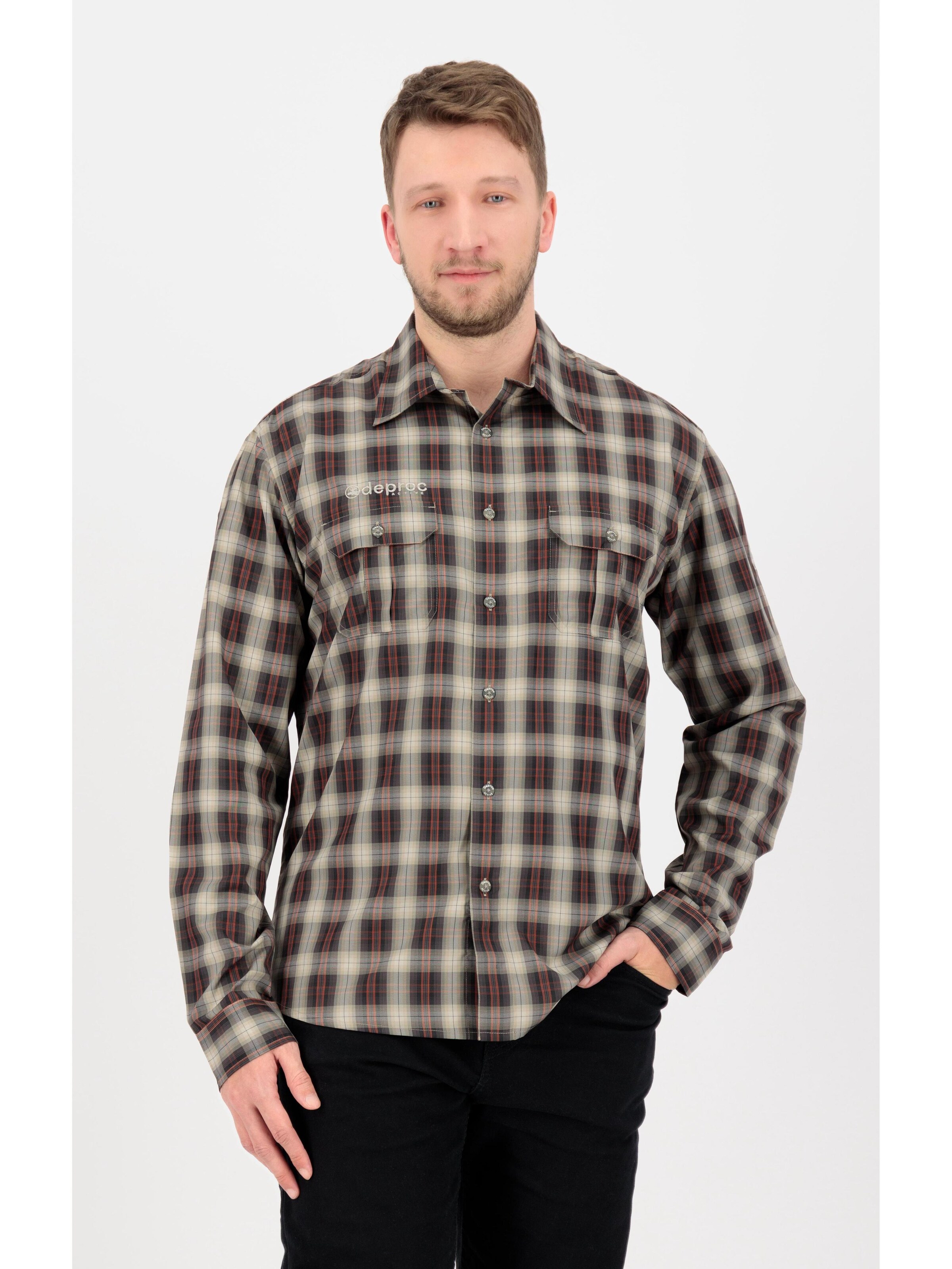 deproc Regular fit Button Up Shirt 'DENVER II Men' in Grey: front