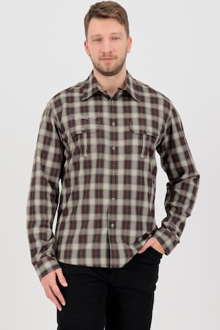 deproc Regular Fit Hemd 'DENVER II Men' in Grau: Vorderseite