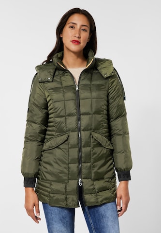 STREET ONE Between-Seasons Coat in Green: front