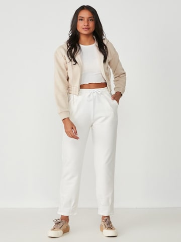 C&City Bandplooibroek in Beige: voorkant