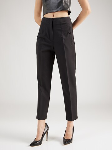 ZABAIONE Regular Pleated Pants 'Jade' in Black: front