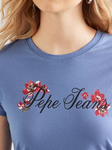 mėlyna Pepe Jeans Marškinėliai 'FLORAL I'