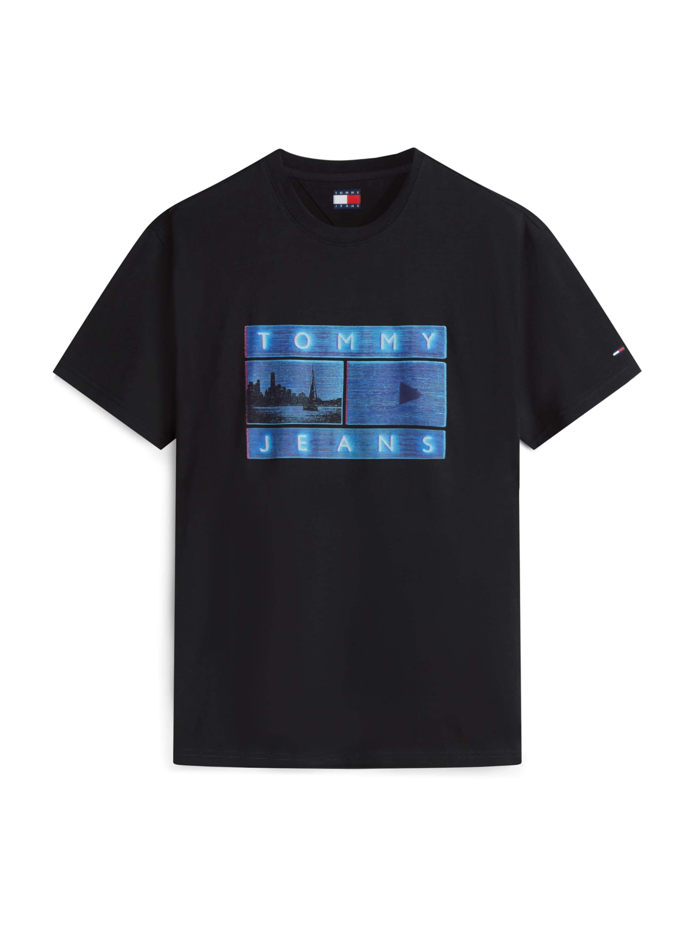 Tommy Jeans Тениска в черно: отпред