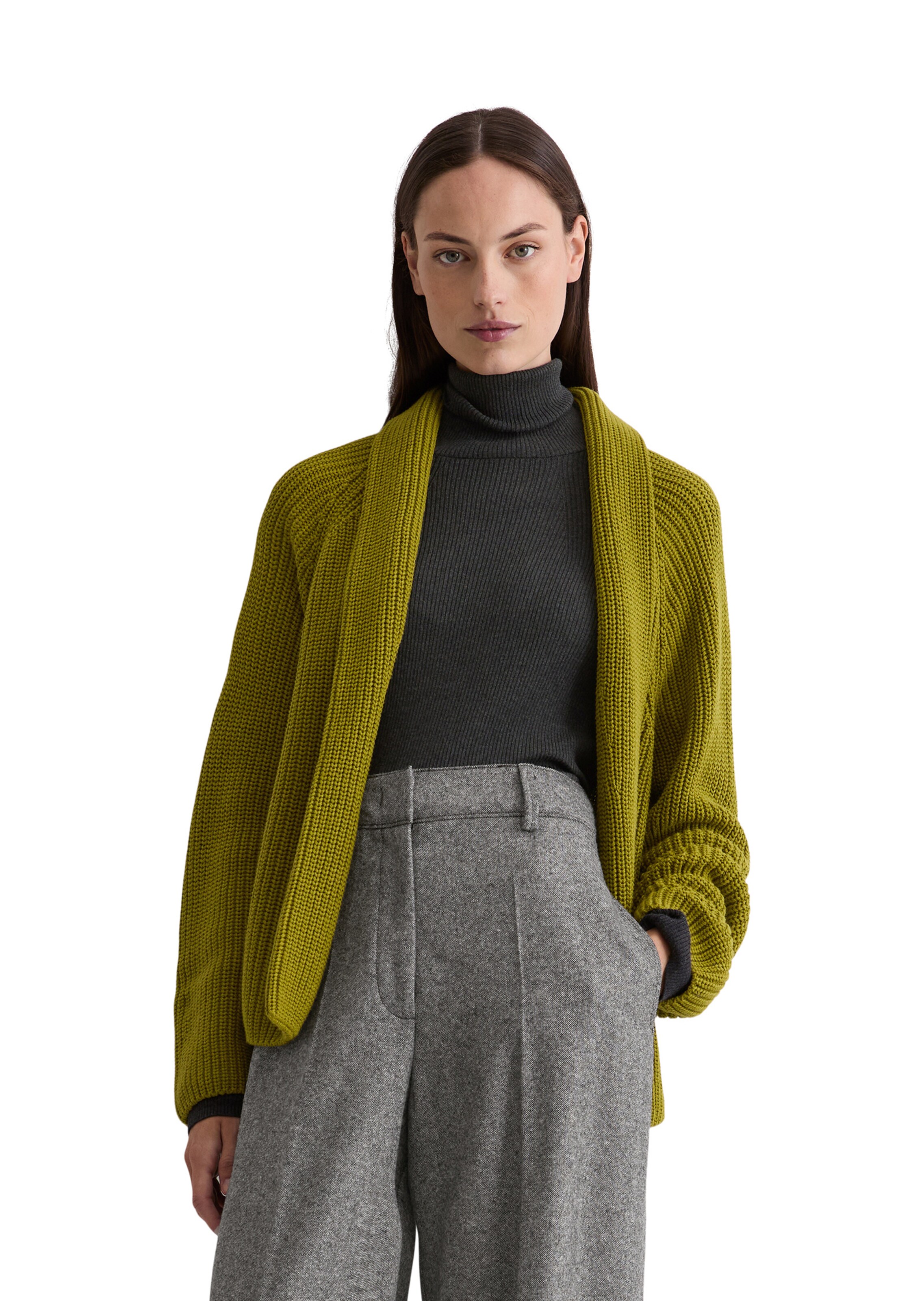 Marc O'Polo Вязаная кофта в Зеленый: спереди