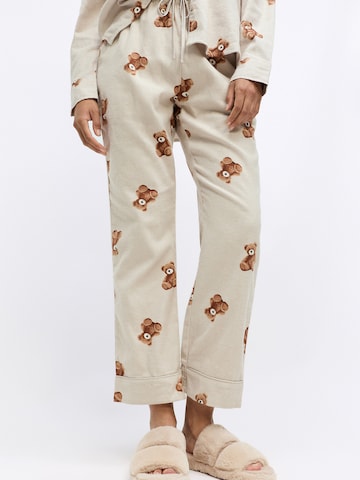 HunkemöllerPidžama hlače - siva boja: prednji dio
