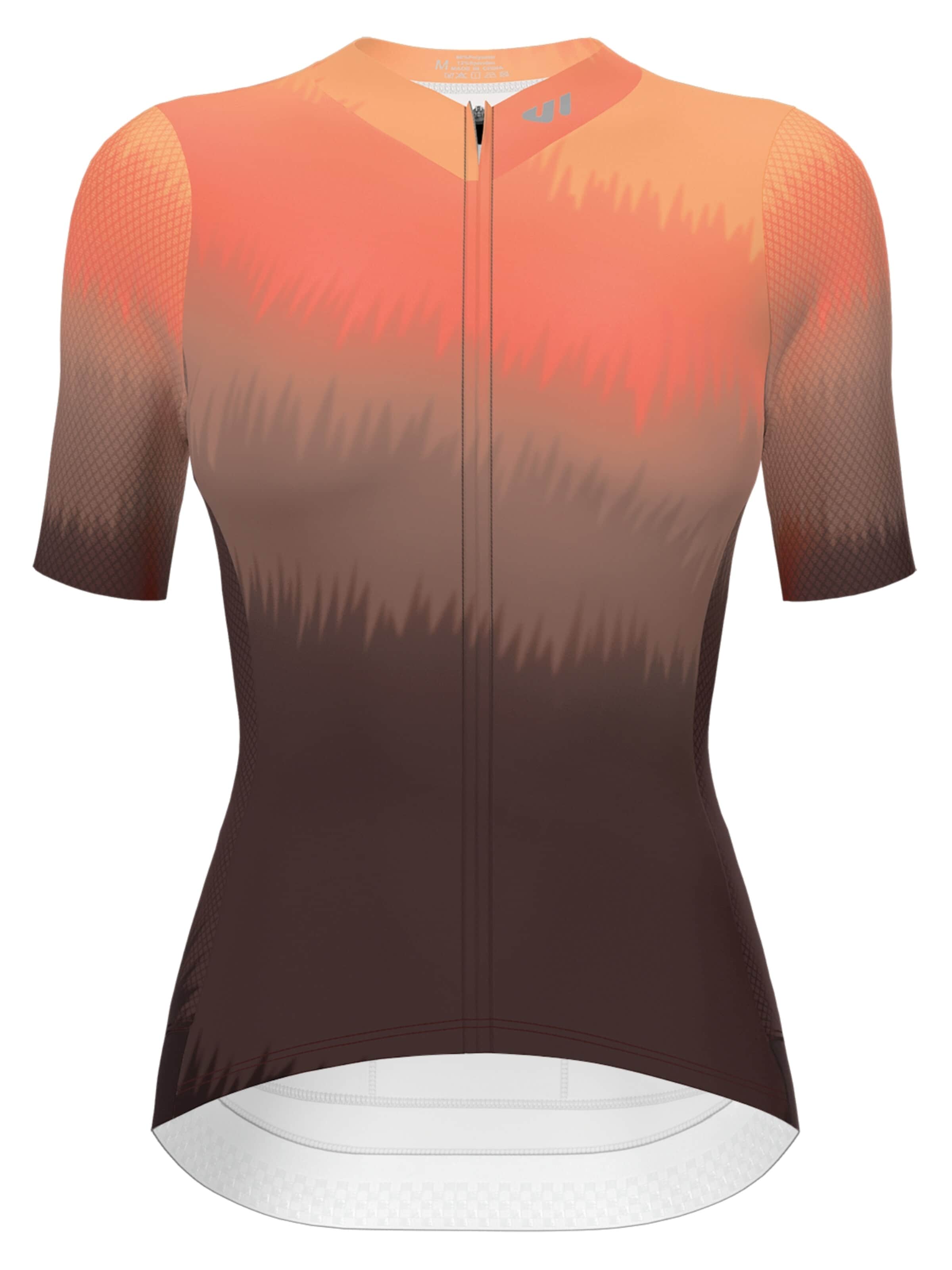WULIBIKE Jersey 'Wulibike Damen Radtrikot Farbverlauf Atmungsaktiv Slim Fit' in Orange: front