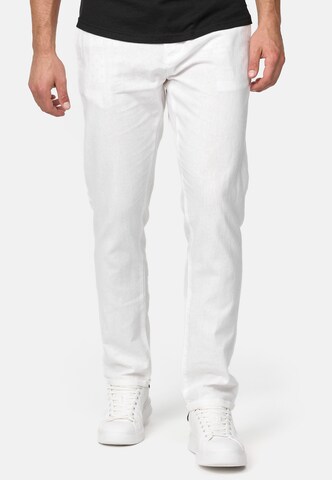 INDICODE JEANS Slim fit Chino trousers 'Bryne' in White: front