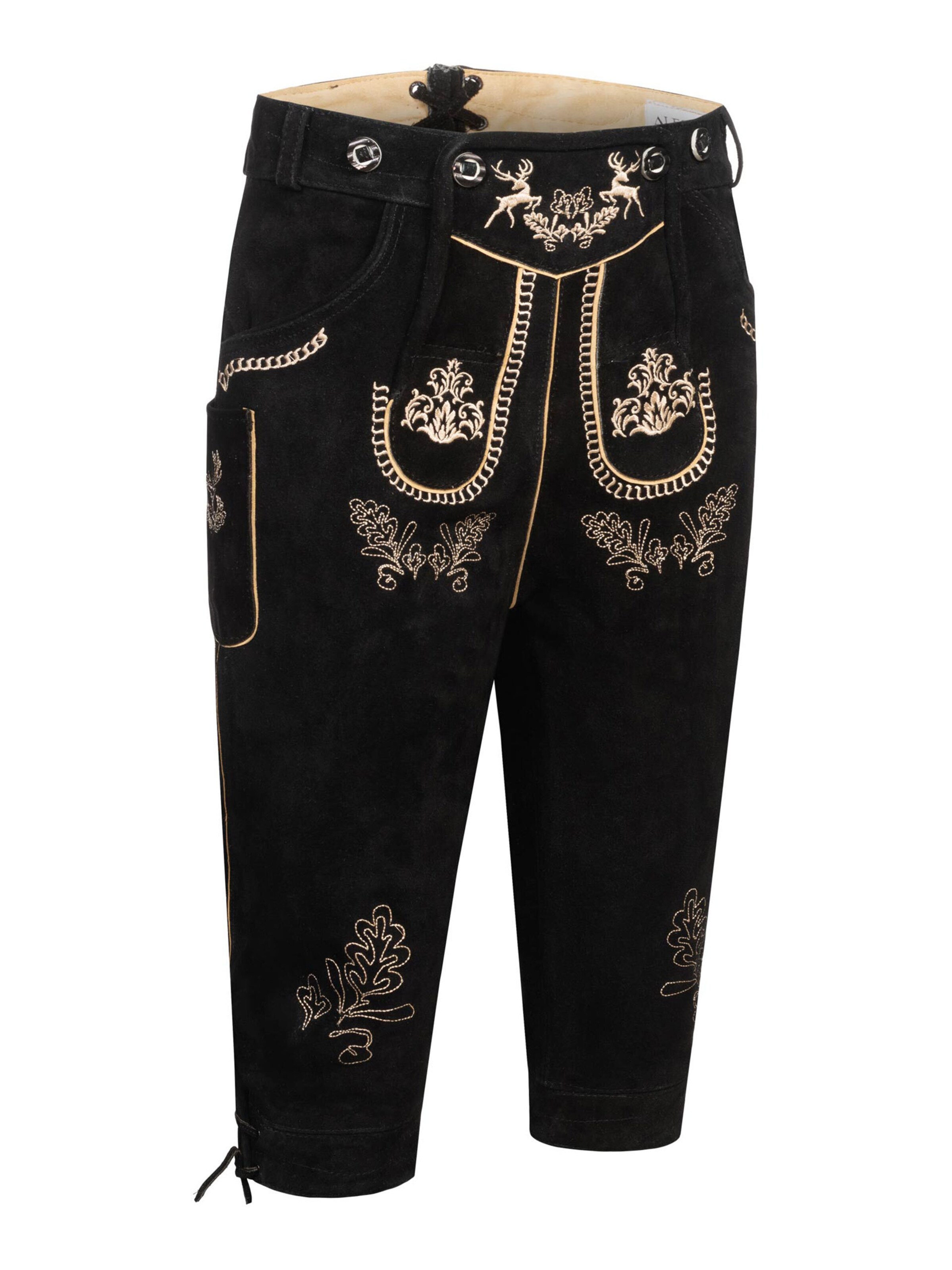 Alessandro Salvarini Regular Trachtenhose in Schwarz: Vorderseite