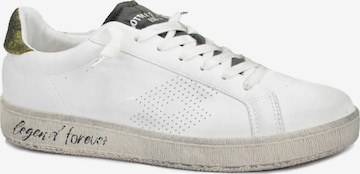 LOTTONiske tenisice 'LOTTO LEGGENDA 223619 autograph white camouflage yellow bianco uomo sneakers lacci pelle' - bijela boja: prednji dio