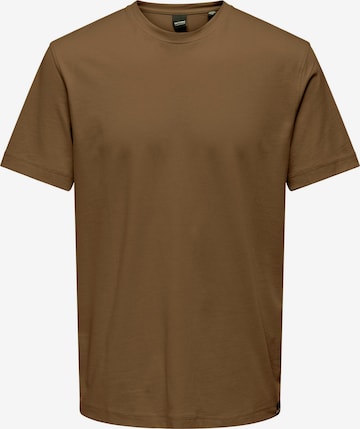 Only & Sons T-shirt 'MAX' i brun: framsida