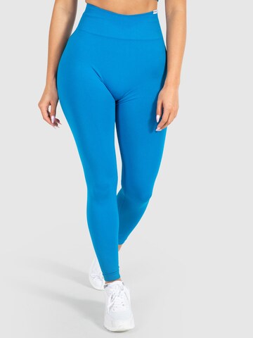 Smilodox Skinny Workout Pants 'Amaze Scrunch' in Blue: front