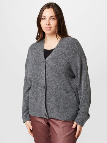 SAMOON Knit cardigan in Grey: front