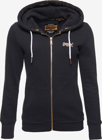 Superdry Zip-Up Hoodie 'Elite' in Blue: front