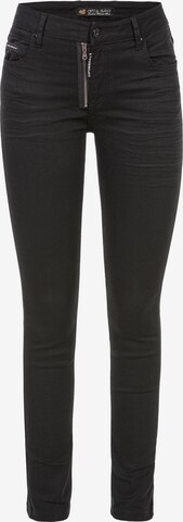 CIPO & BAXX Skinny Jeans in Zwart: voorkant