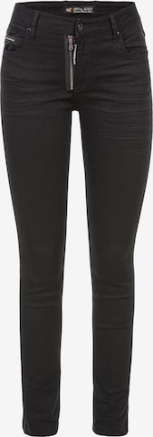 CIPO & BAXX Skinny Jeans in Zwart: voorkant