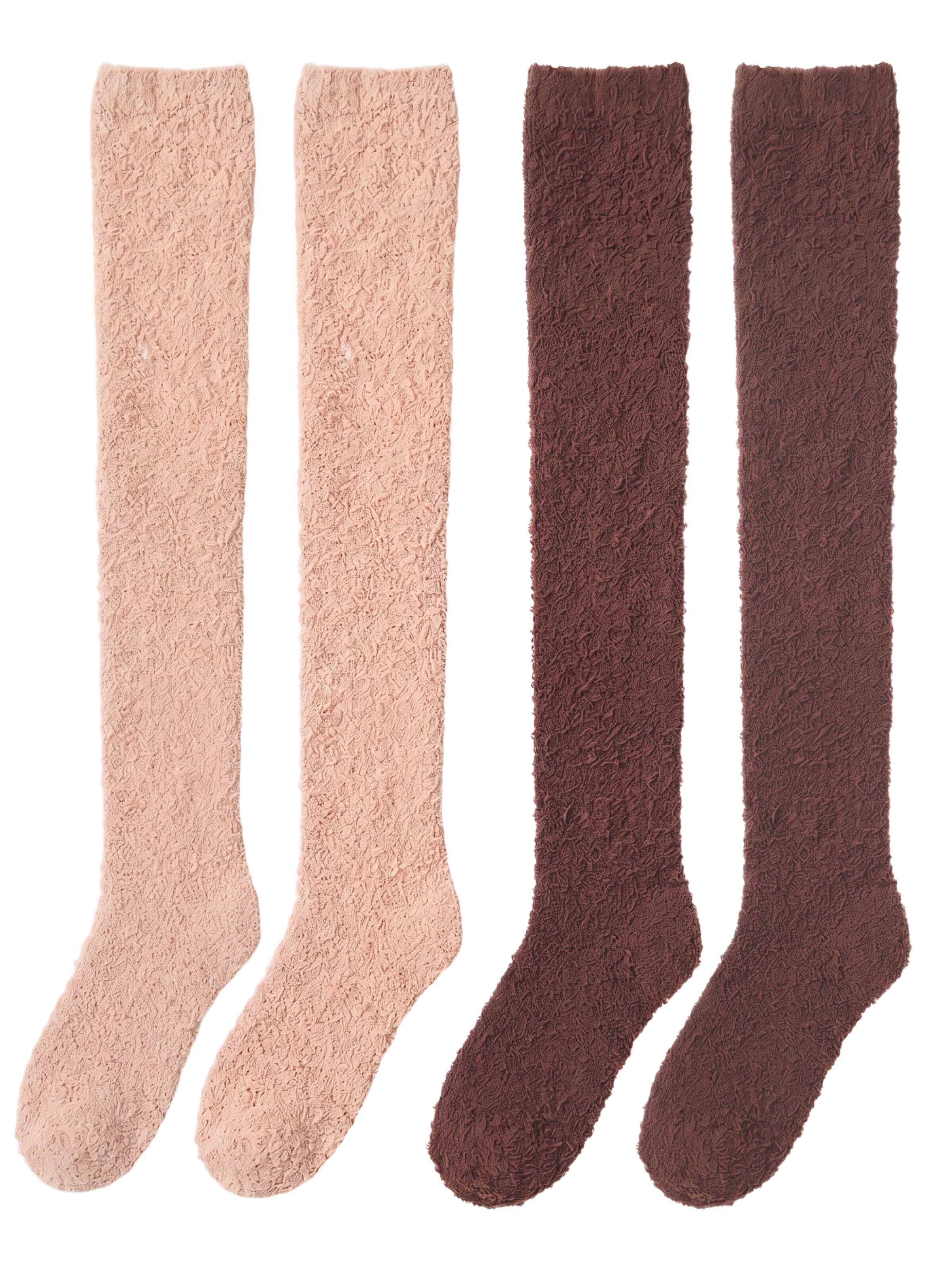 BONVERANO Over the Knee Socks in Brown: front